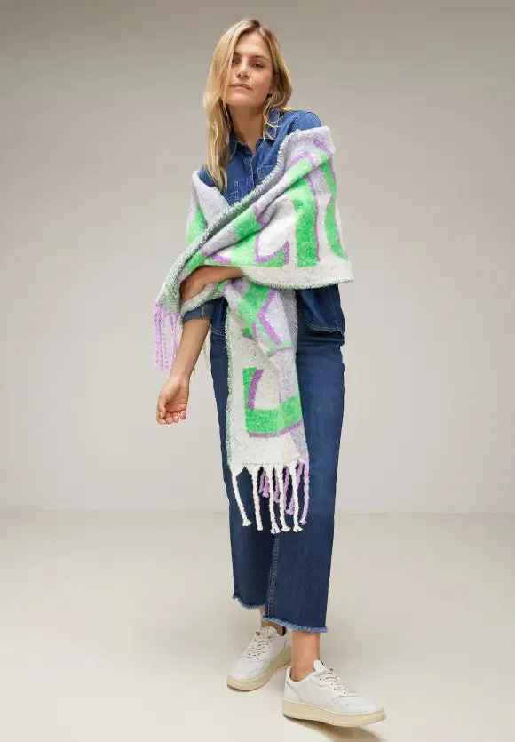 572216- Big Cosy Scarf- Green/Purple- Street One