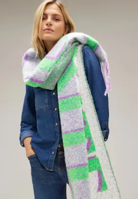 572216- Big Cosy Scarf- Green/Purple- Street One