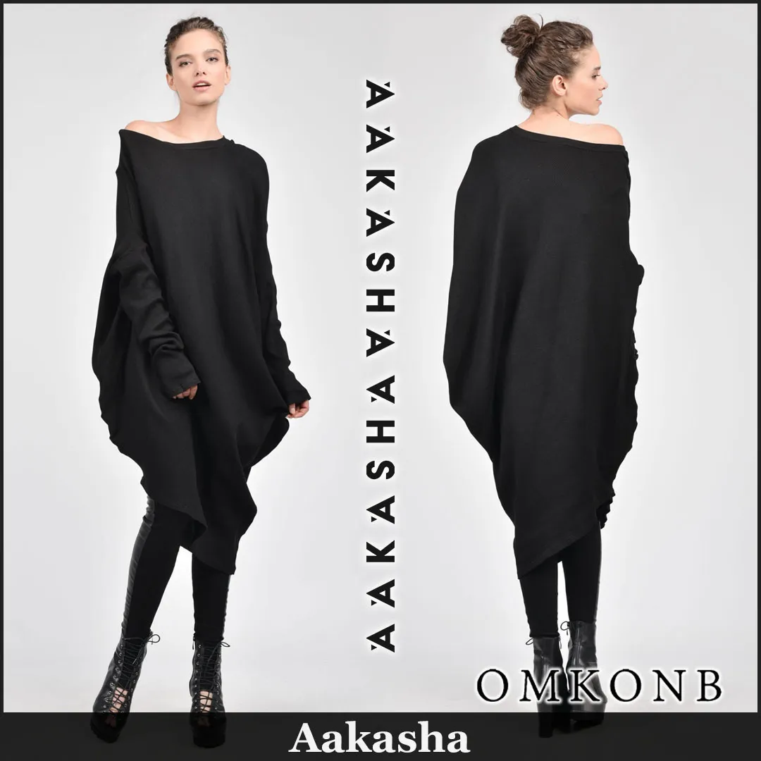 Aakasha  |Rib Long Sleeves Plain Tunics