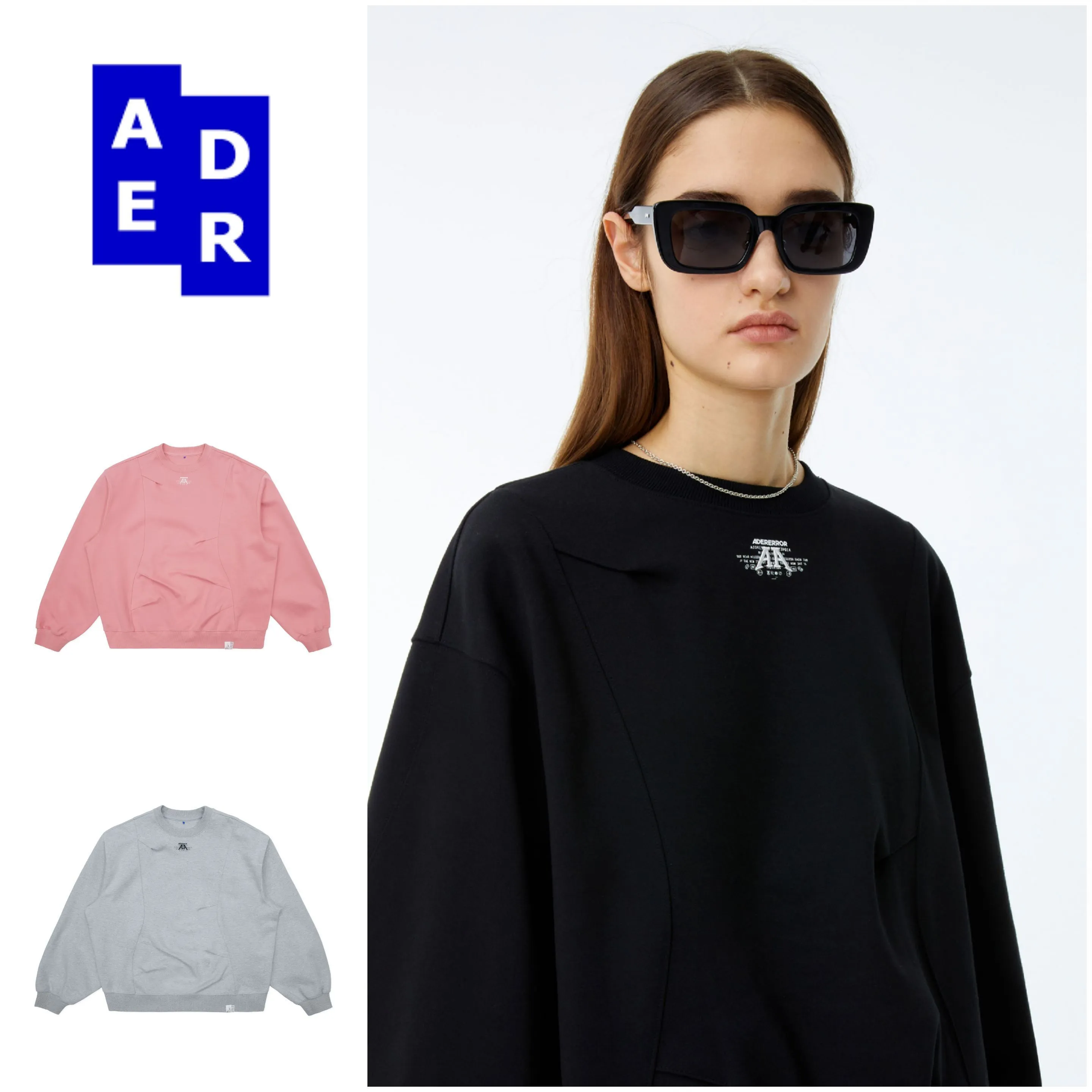 ADERERROR  |Unisex Street Style Long Sleeves Cotton Logo Sweatshirts