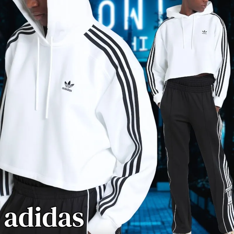 adidas  |Pullovers Blended Fabrics Street Style Bi-color Long Sleeves