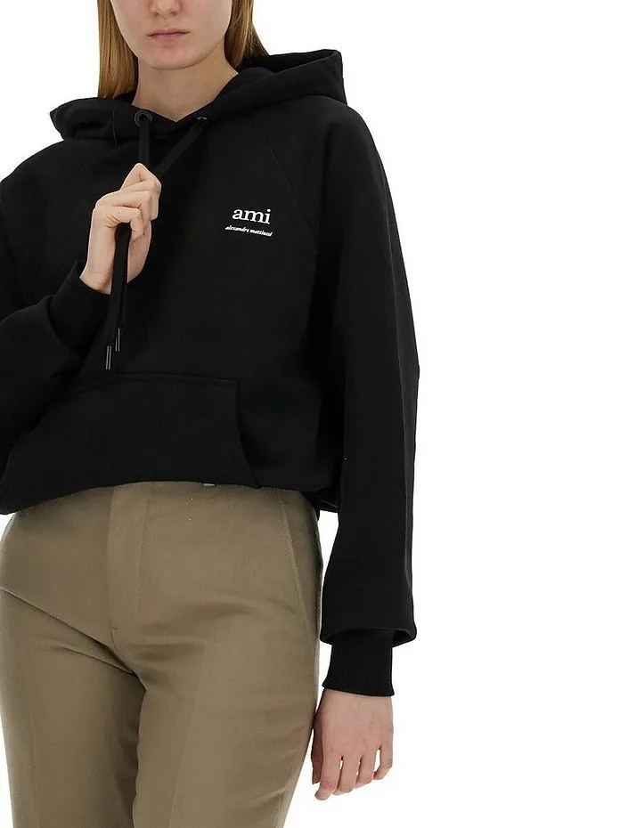 AMI PARIS  |Pullovers Unisex Street Style Long Sleeves Plain Cotton Logo