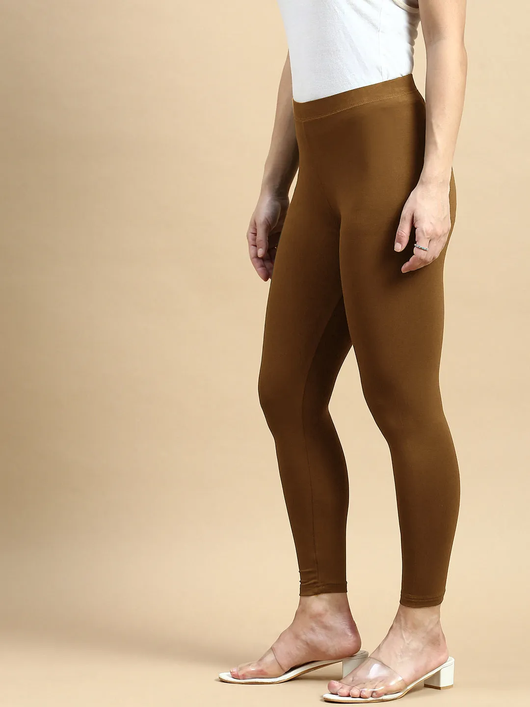 Ankle Length Leggings Viscose-Brown Oak