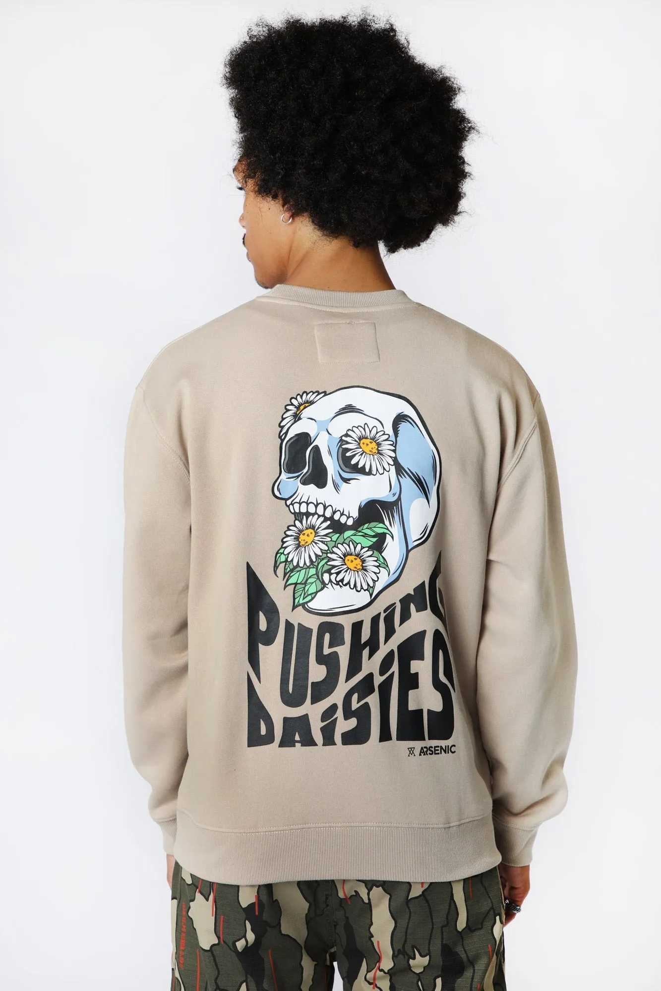 Arsenic Mens Pushing Daisies Crewneck Sweatshirt