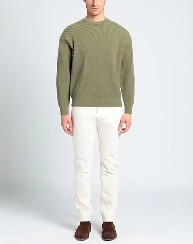 AURALEE  |Wool Long Sleeves Plain Sweaters