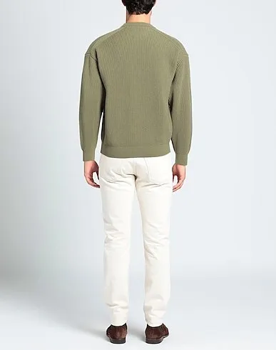 AURALEE  |Wool Long Sleeves Plain Sweaters