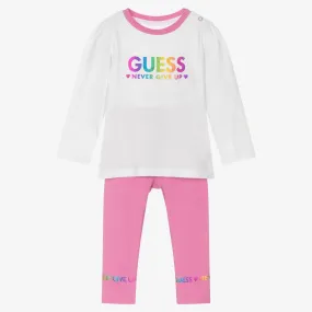 Baby Girls Pink Cotton Leggings Set