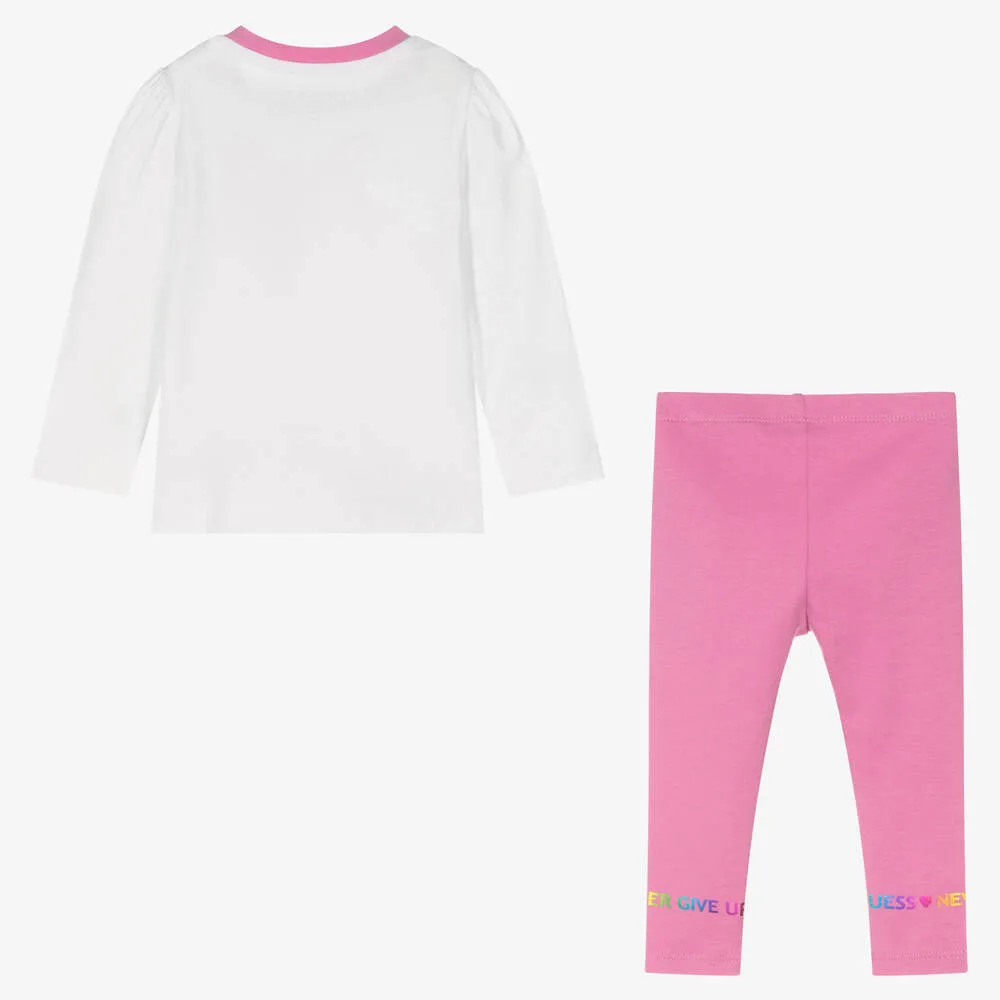 Baby Girls Pink Cotton Leggings Set