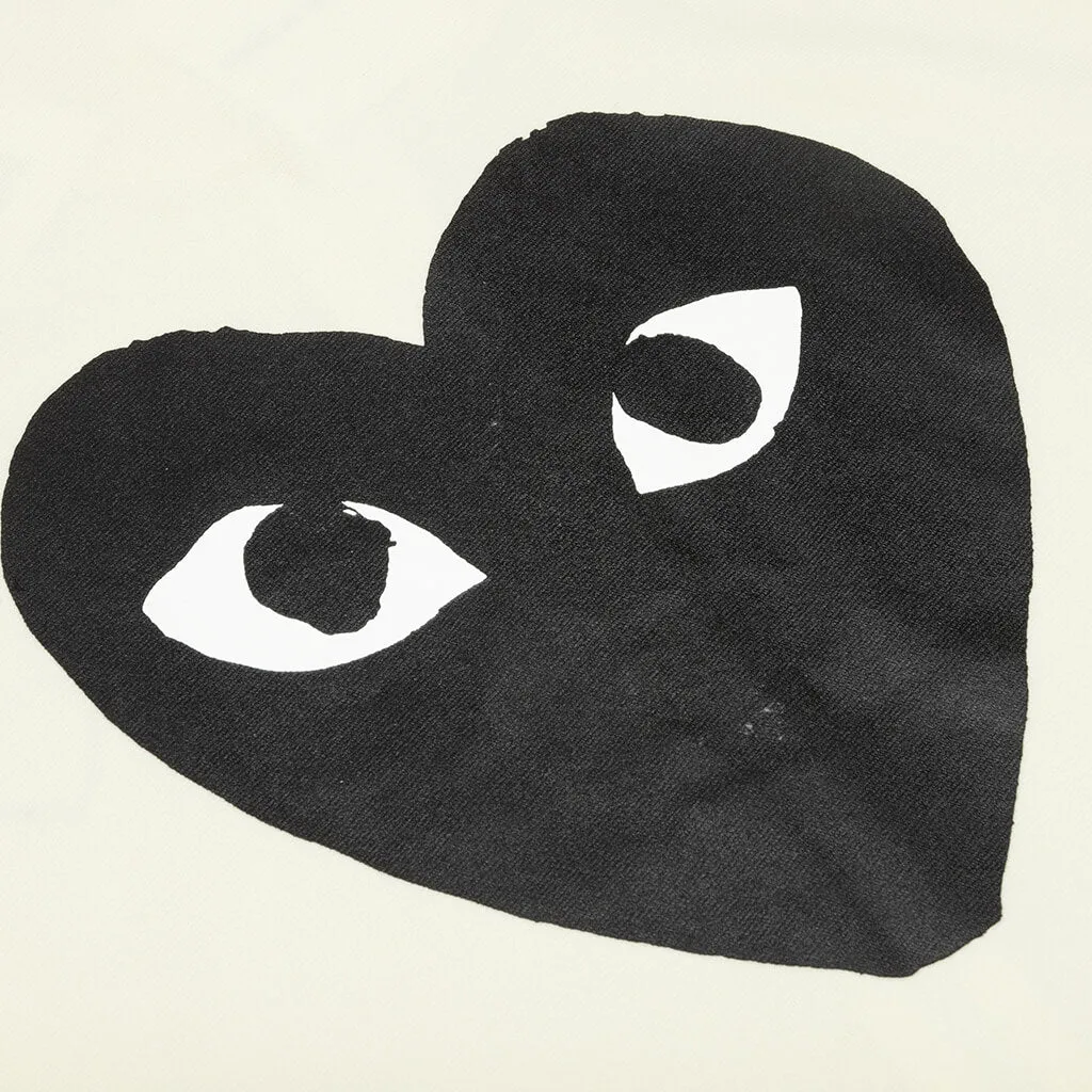 Big Black Heart Hooded Sweatshirt - Ivory