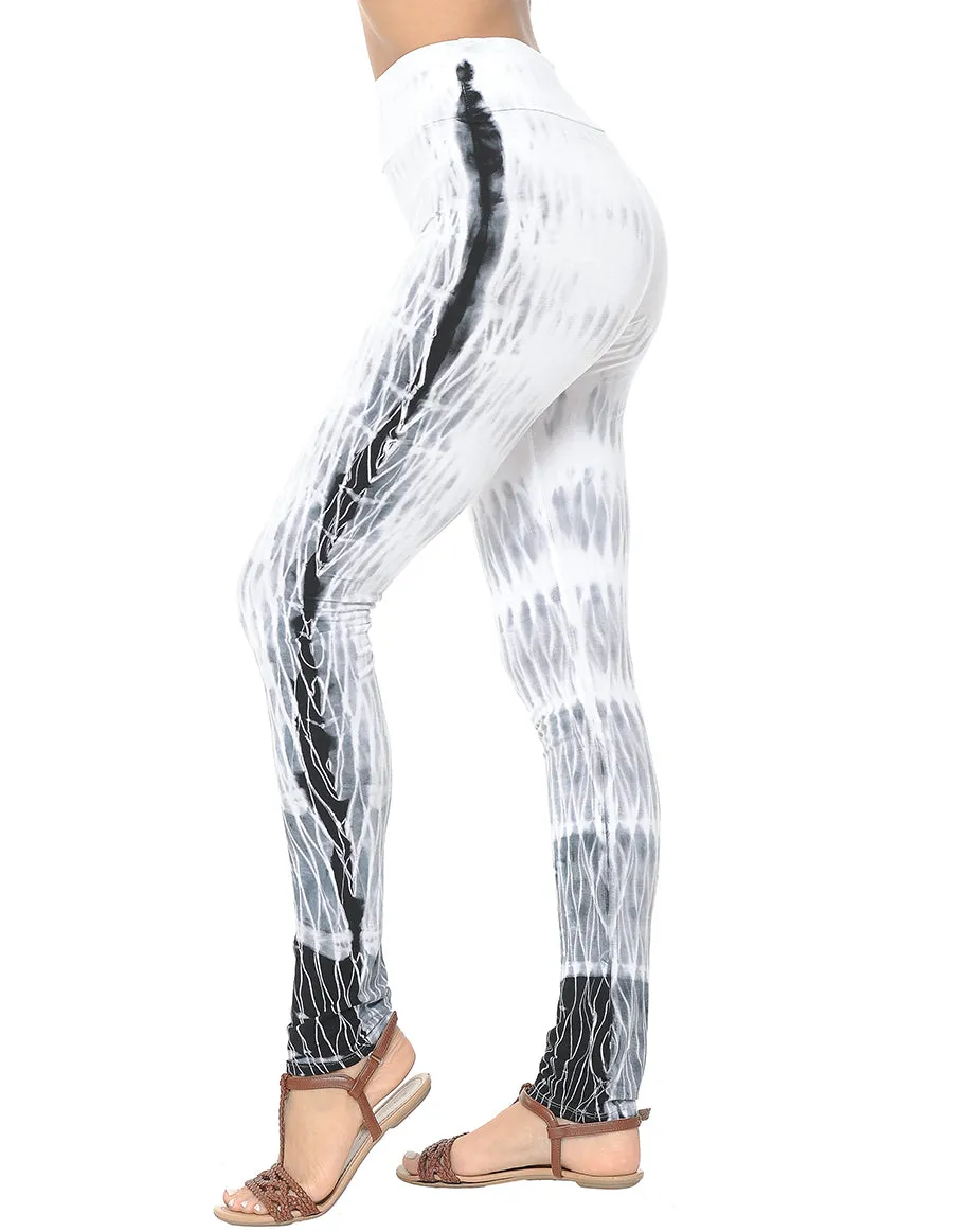 Black and Grey Basic Tie Dye Legging