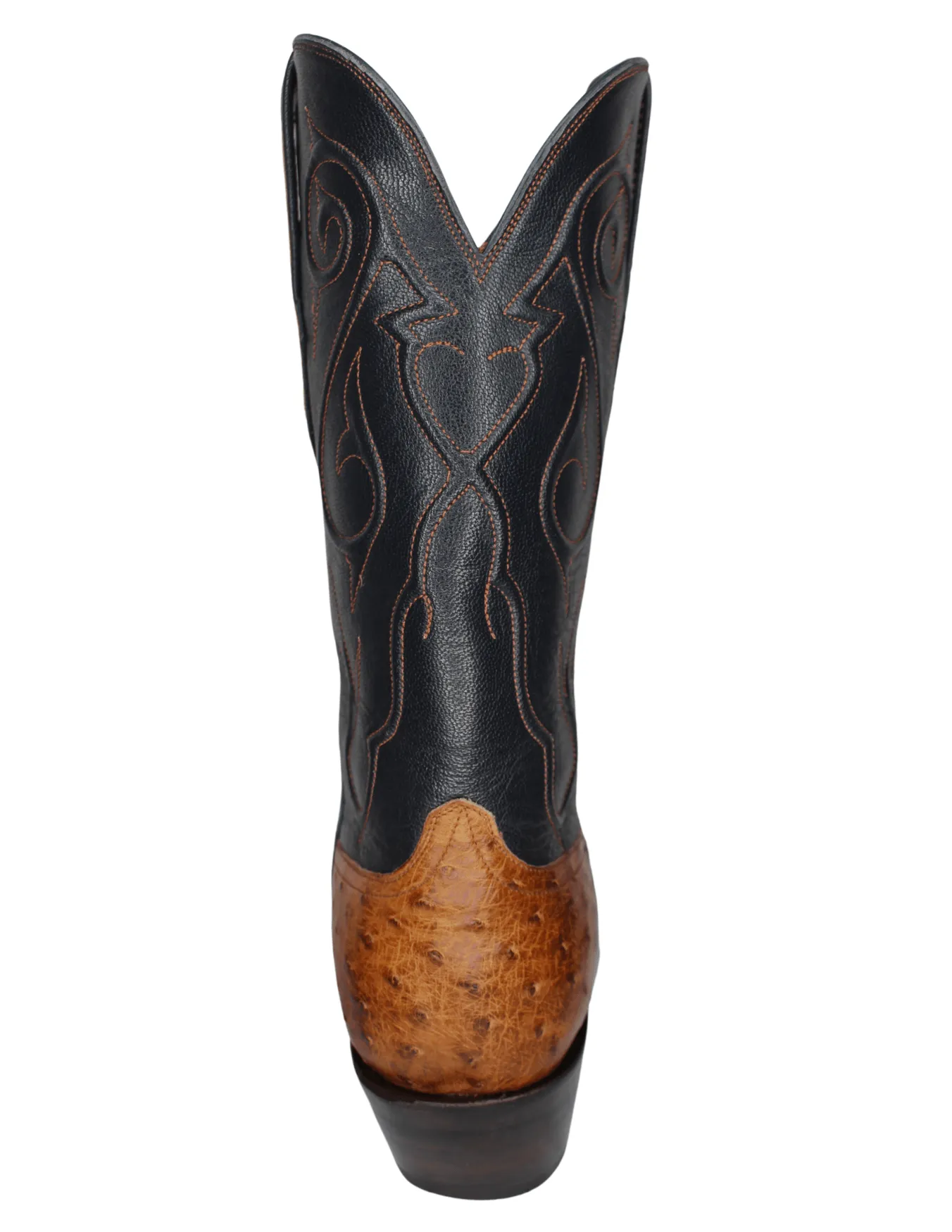 Black Jack Mens Black Burnished Cigar Full Quill Ostrich Boots