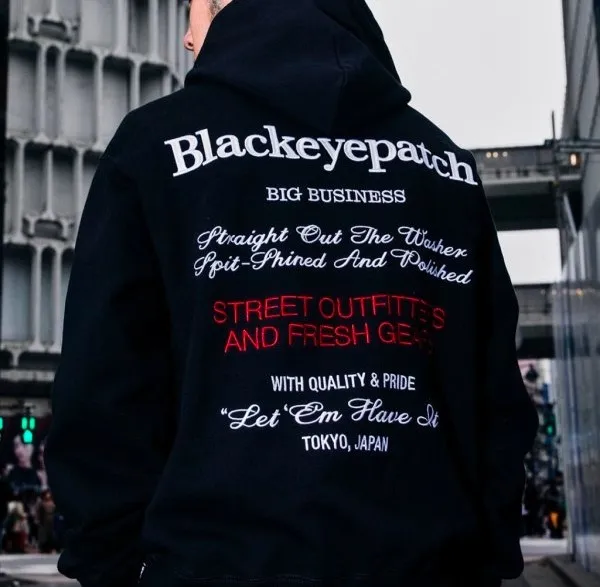 BlackEyePatch  |Pullovers Street Style Long Sleeves Oversized Logo