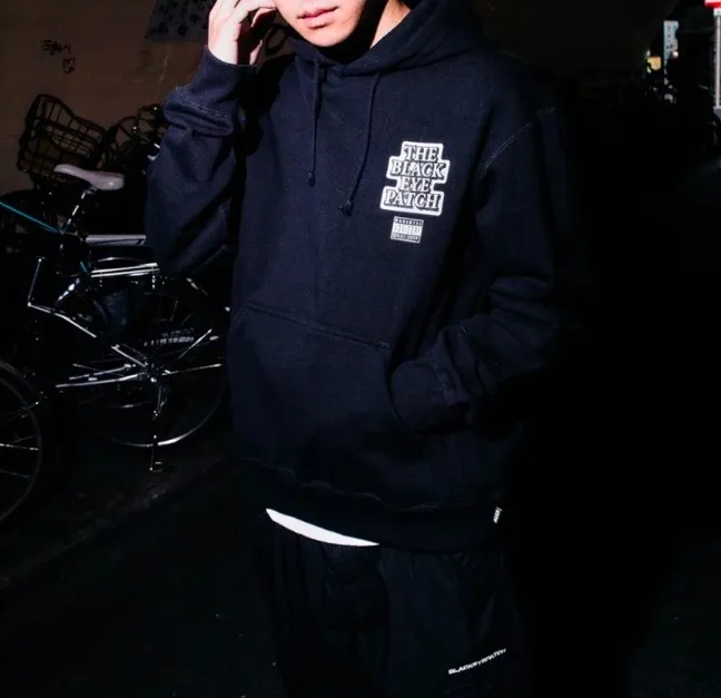 BlackEyePatch  |Pullovers Street Style Long Sleeves Oversized Logo