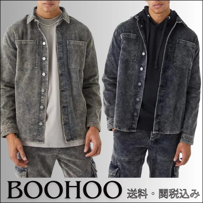 boohoo  |Denim Long Sleeves Oversized Shirts