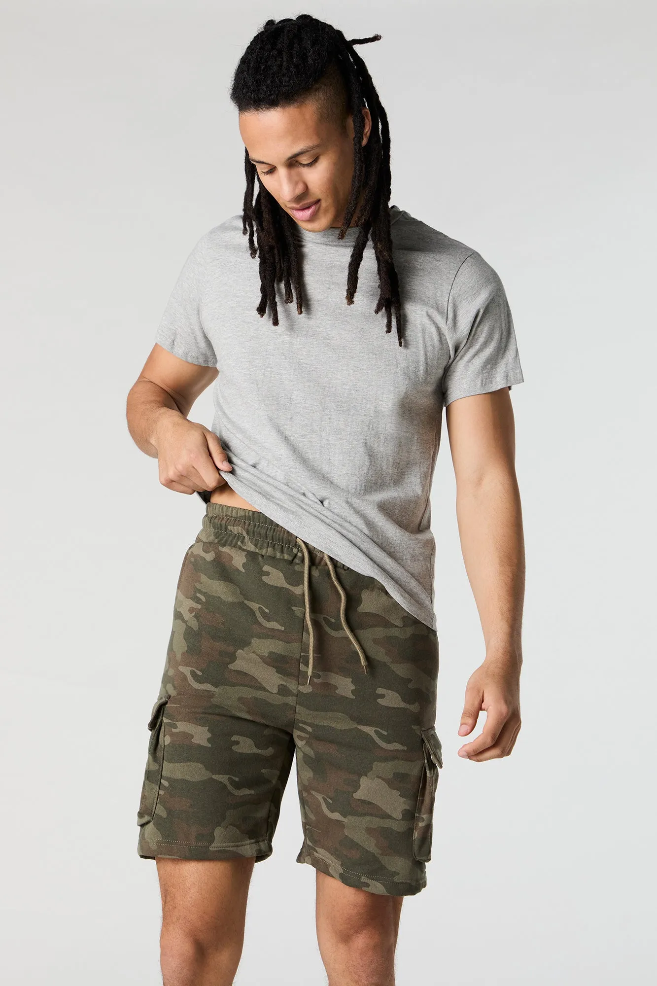 Camo Fleece Cargo Short