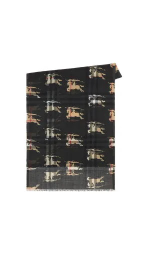 Check EKD Wool Silk Scarf - Archive Beige/Black