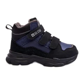 Children's Insulated Snow Boots Navy Blue Big Star MM374172