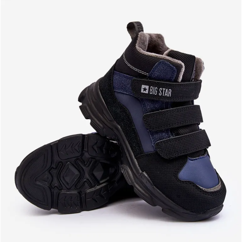 Children's Insulated Snow Boots Navy Blue Big Star MM374172