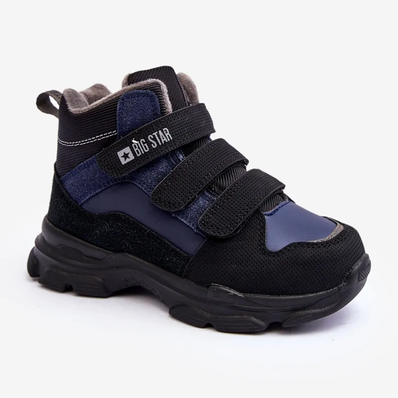 Children's Insulated Snow Boots Navy Blue Big Star MM374172