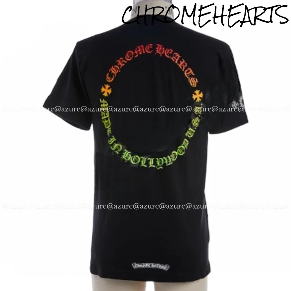 CHROME HEARTS  |Pullovers Street Style Plain Short Sleeves Logo T-Shirts