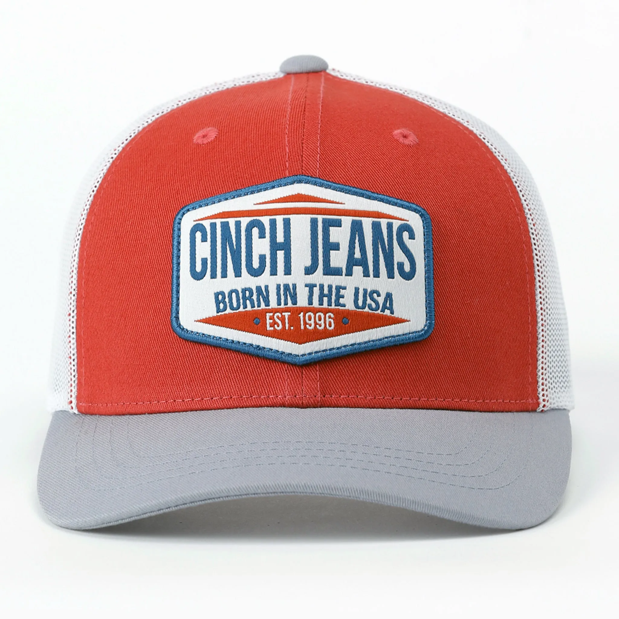 Cinch Red & Grey & White Cap