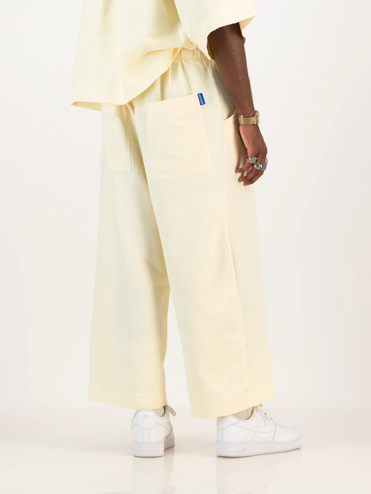 Cropped Cocoon Pants- Seersucker