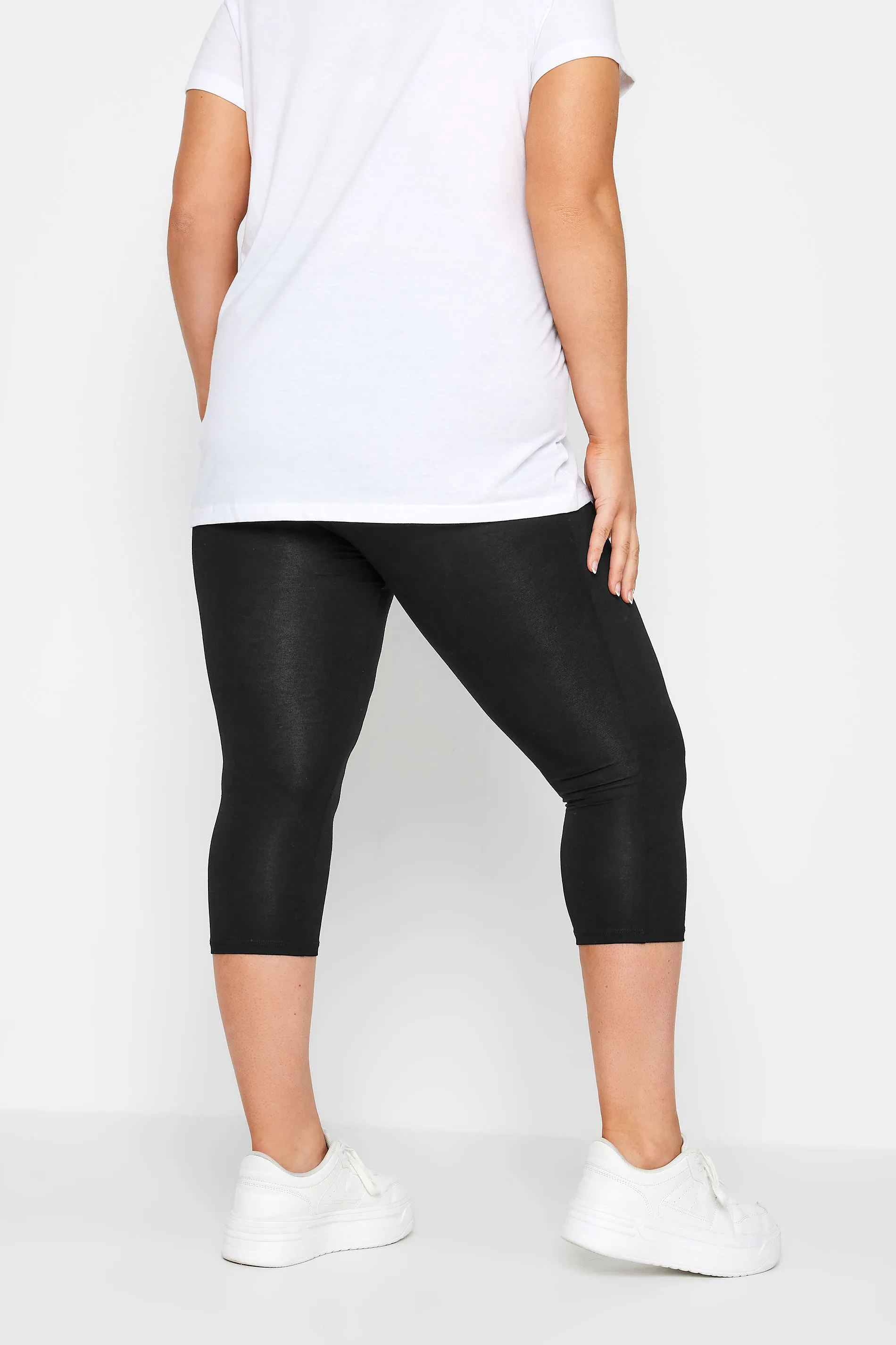 Curve Black TUMMY CONTROL Soft Touch Stretch Cropped Leggings