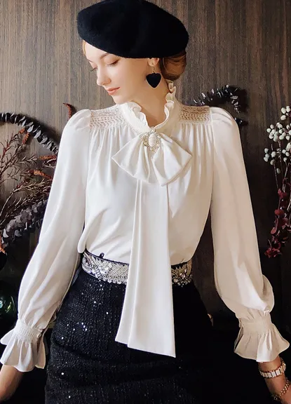 Dabuwawa  |Long Sleeves Lace Shirts & Blouses