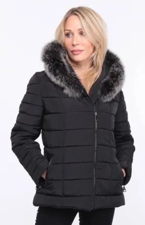 Down jacket fabric + black fox eve