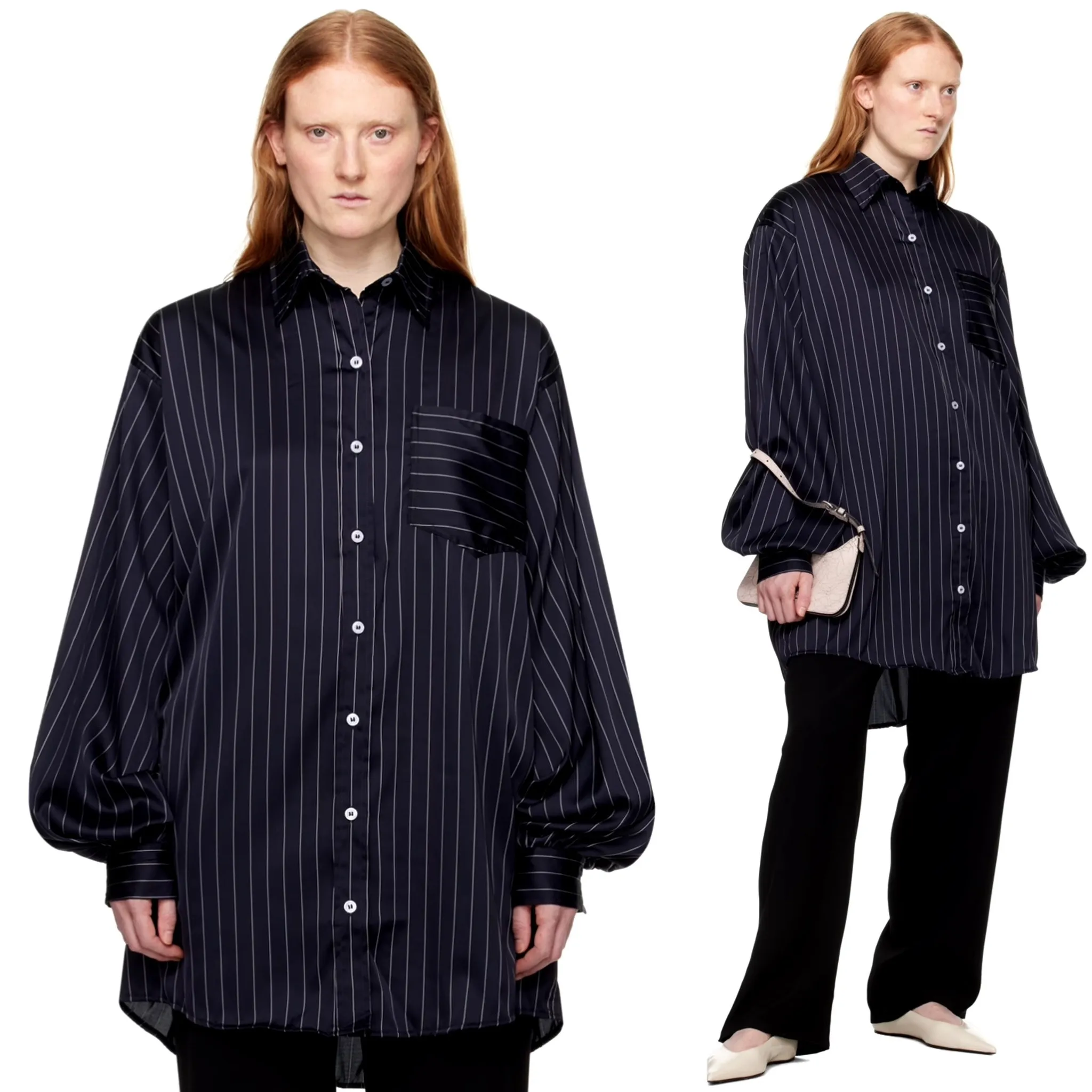 elleme  |Stripes Long Sleeves Shirts & Blouses