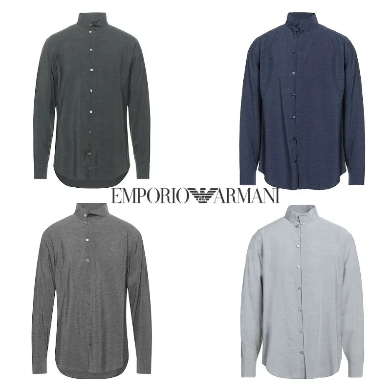 EMPORIO ARMANI  |Long Sleeves Plain Shirts