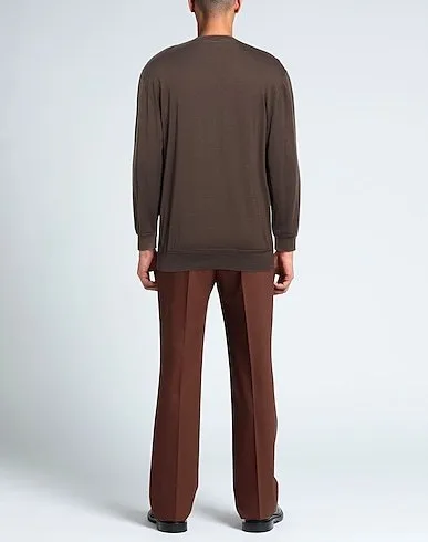 Ermenegildo Zegna  |Crew Neck Pullovers Long Sleeves Plain Cotton Oversized