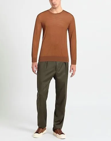 Ermenegildo Zegna  |Crew Neck Pullovers Wool Long Sleeves Plain Oversized Luxury