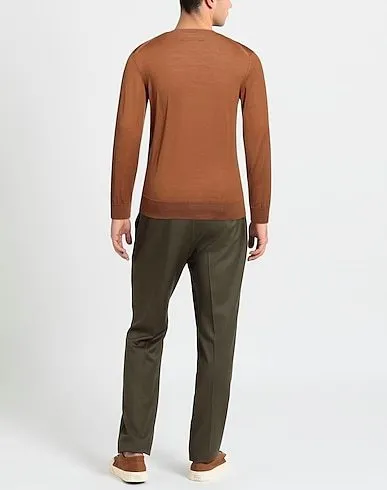 Ermenegildo Zegna  |Crew Neck Pullovers Wool Long Sleeves Plain Oversized Luxury