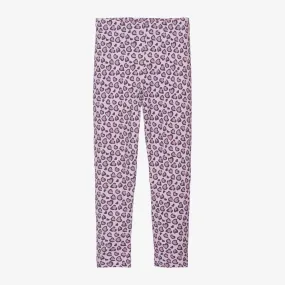 Girls Pink Heart Cotton Leggings