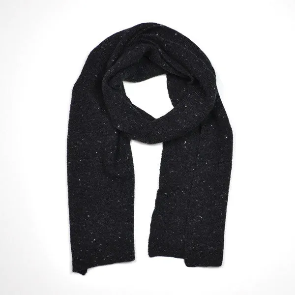 Hikaru Noguchi - Soft Tweed Garter Stitch Scarf - Black