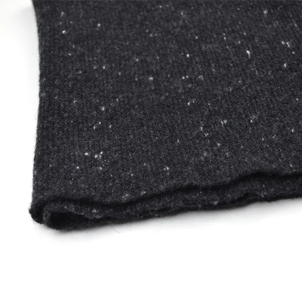 Hikaru Noguchi - Soft Tweed Garter Stitch Scarf - Black