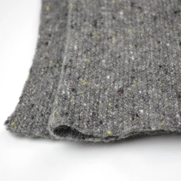 Hikaru Noguchi - Soft Tweed Garter Stitch Scarf - Grey