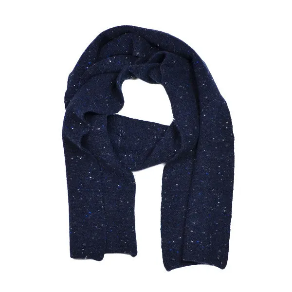 Hikaru Noguchi - Soft Tweed Garter Stitch Scarf - Navy