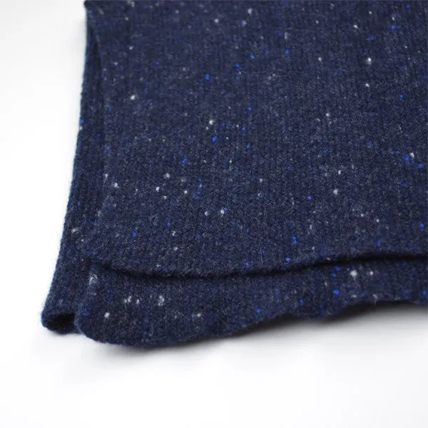 Hikaru Noguchi - Soft Tweed Garter Stitch Scarf - Navy