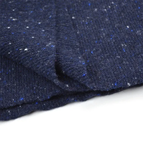 Hikaru Noguchi - Soft Tweed Garter Stitch Scarf - Navy