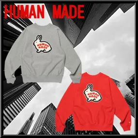 HUMAN MADE  |Crew Neck Heart Unisex Street Style Long Sleeves Plain