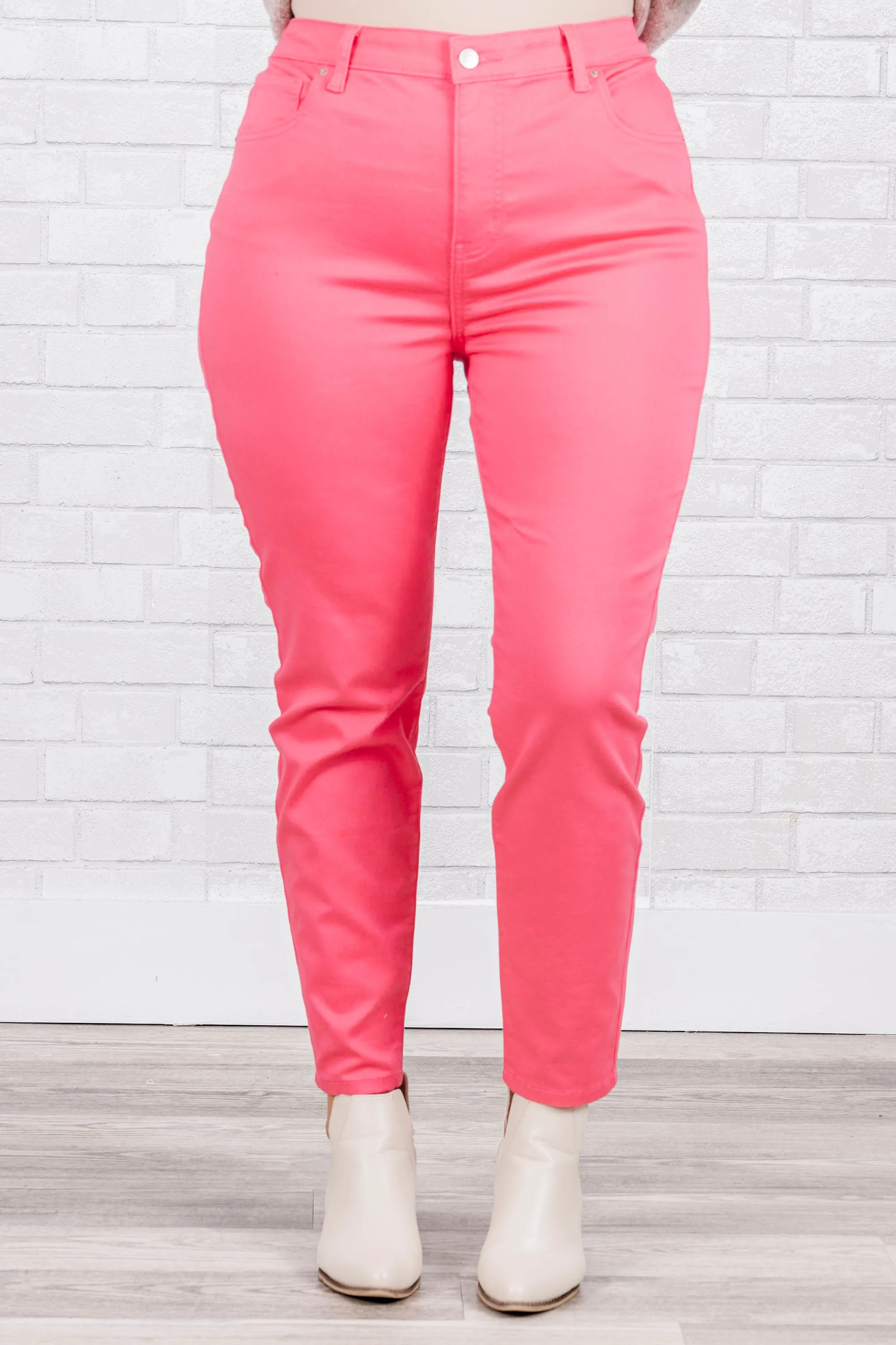 I'm That Girl Jeans, Cream Fuchsia