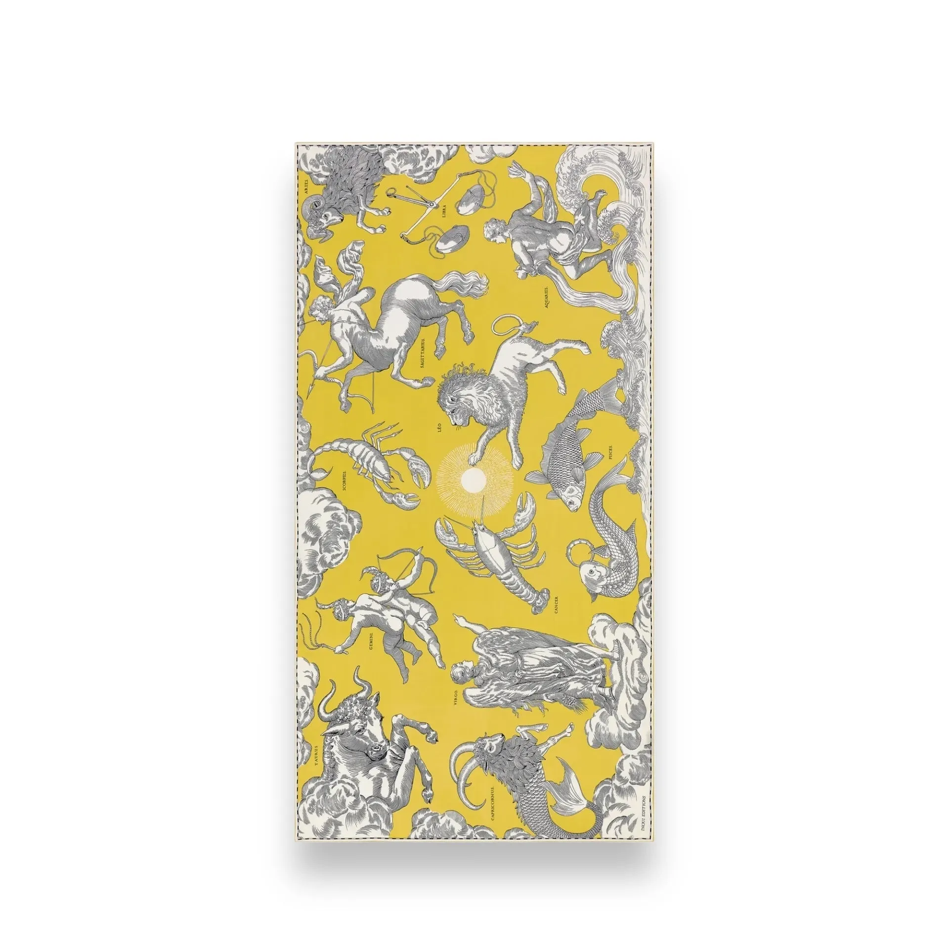 Inoui Editions Scarf 100 Cotton/Silk Astrologie yellow