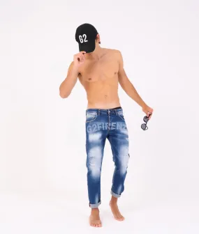 Jeans con stampa laser