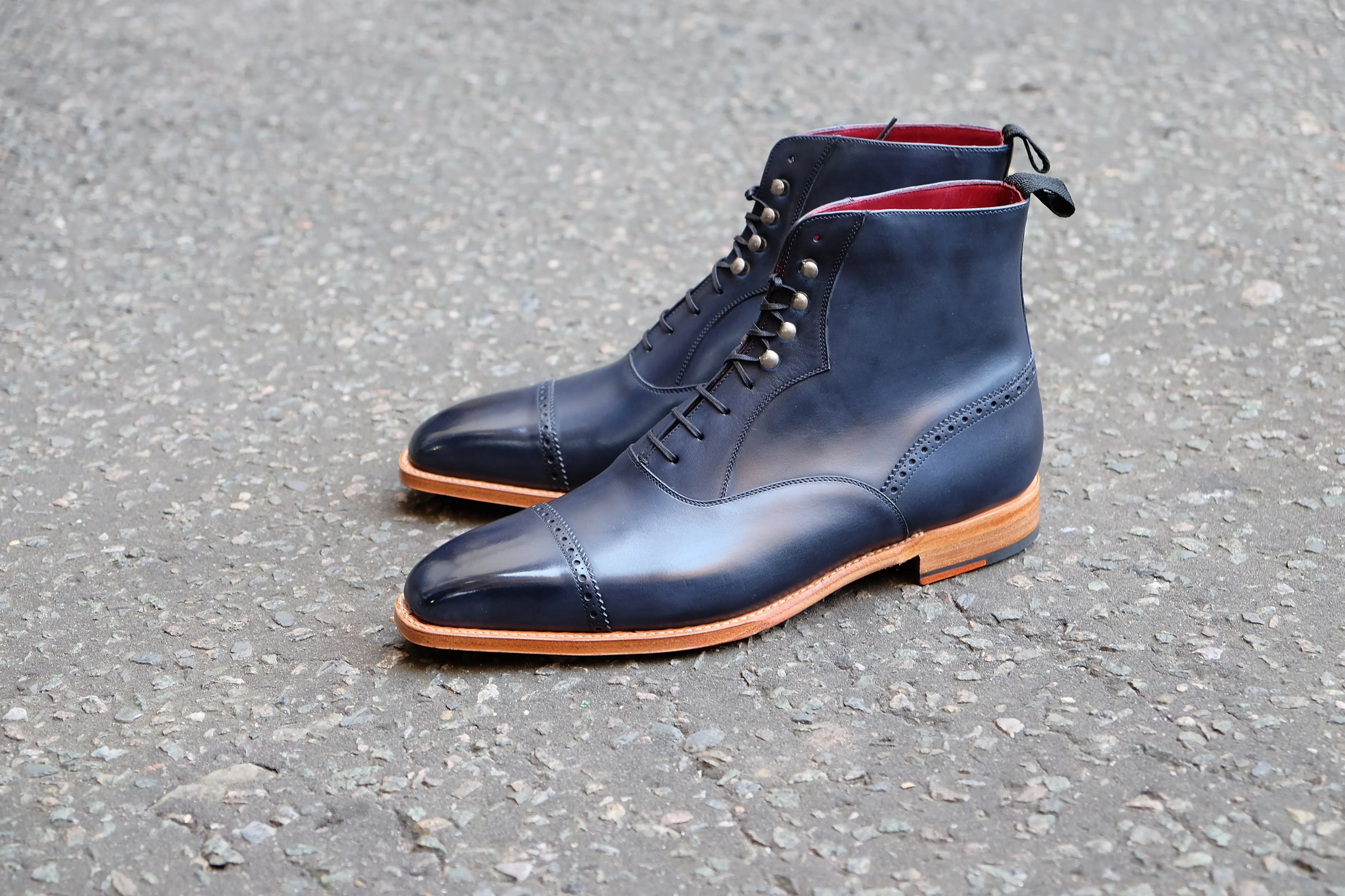 Jimmy - MTO - Navy Calf - MGF Last - Natural Single Leather Sole