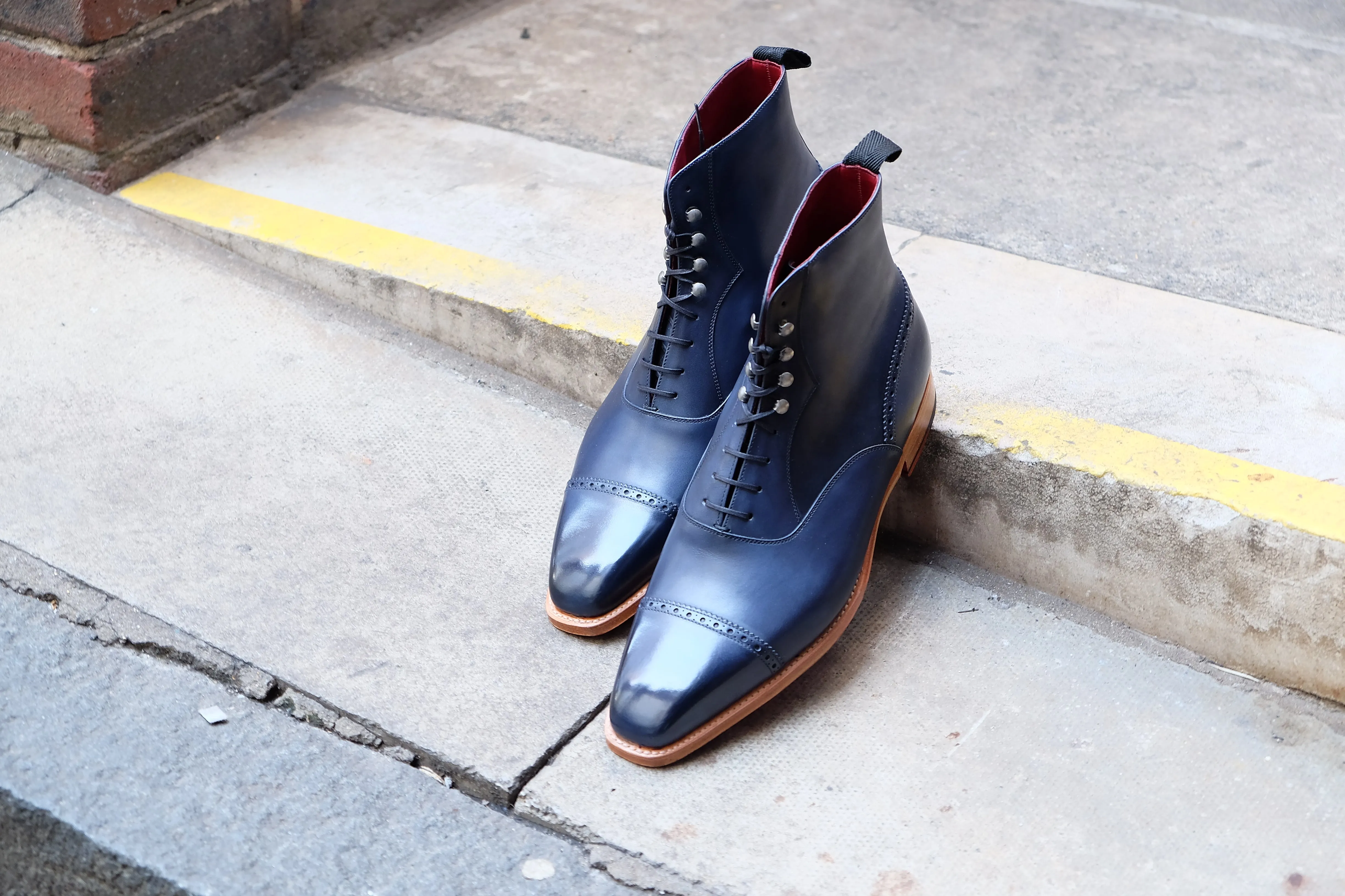 Jimmy - MTO - Navy Calf - MGF Last - Natural Single Leather Sole