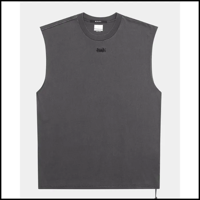 KSUBI  |Crew Neck Pullovers Sleeveless Street Style Plain Cotton