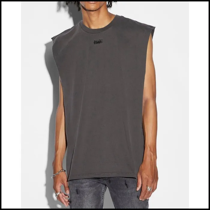 KSUBI  |Crew Neck Pullovers Sleeveless Street Style Plain Cotton