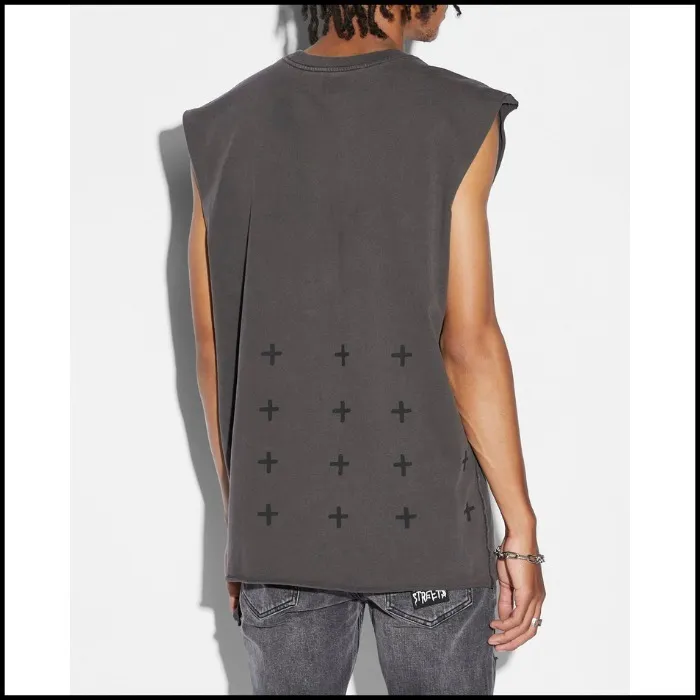 KSUBI  |Crew Neck Pullovers Sleeveless Street Style Plain Cotton